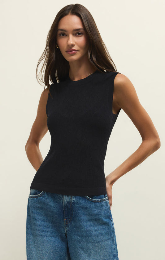 Tibi Mesh Tank Black