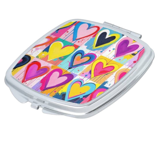 Colorful Hearts Pocket Mirror