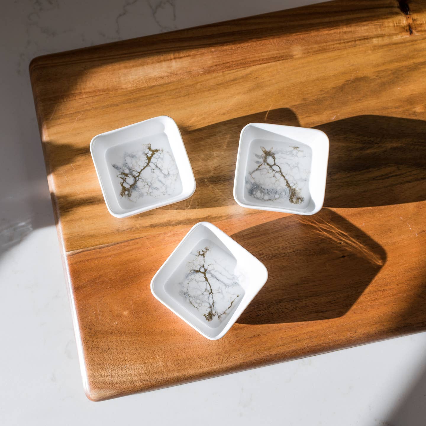 Resin Accented Ceramic Dipping Bowls