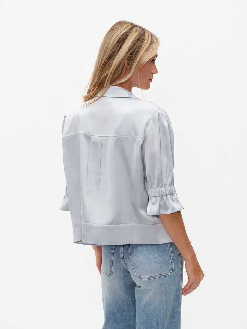 Anna Satin Jacket Frosted Blue
