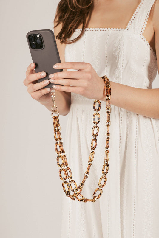 Ella Crossbody Phone Strap: Tortoise
