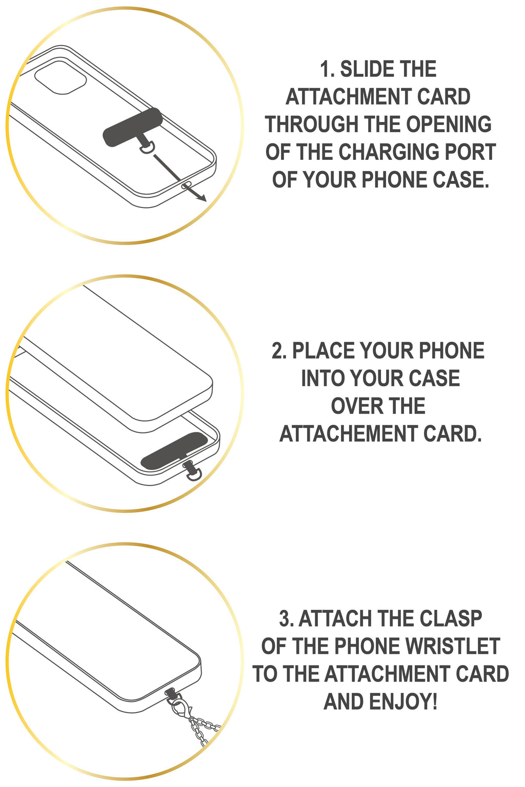 Elise Golden Phone Charm