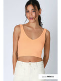Reversible Herringbone Crop Top Papaya
