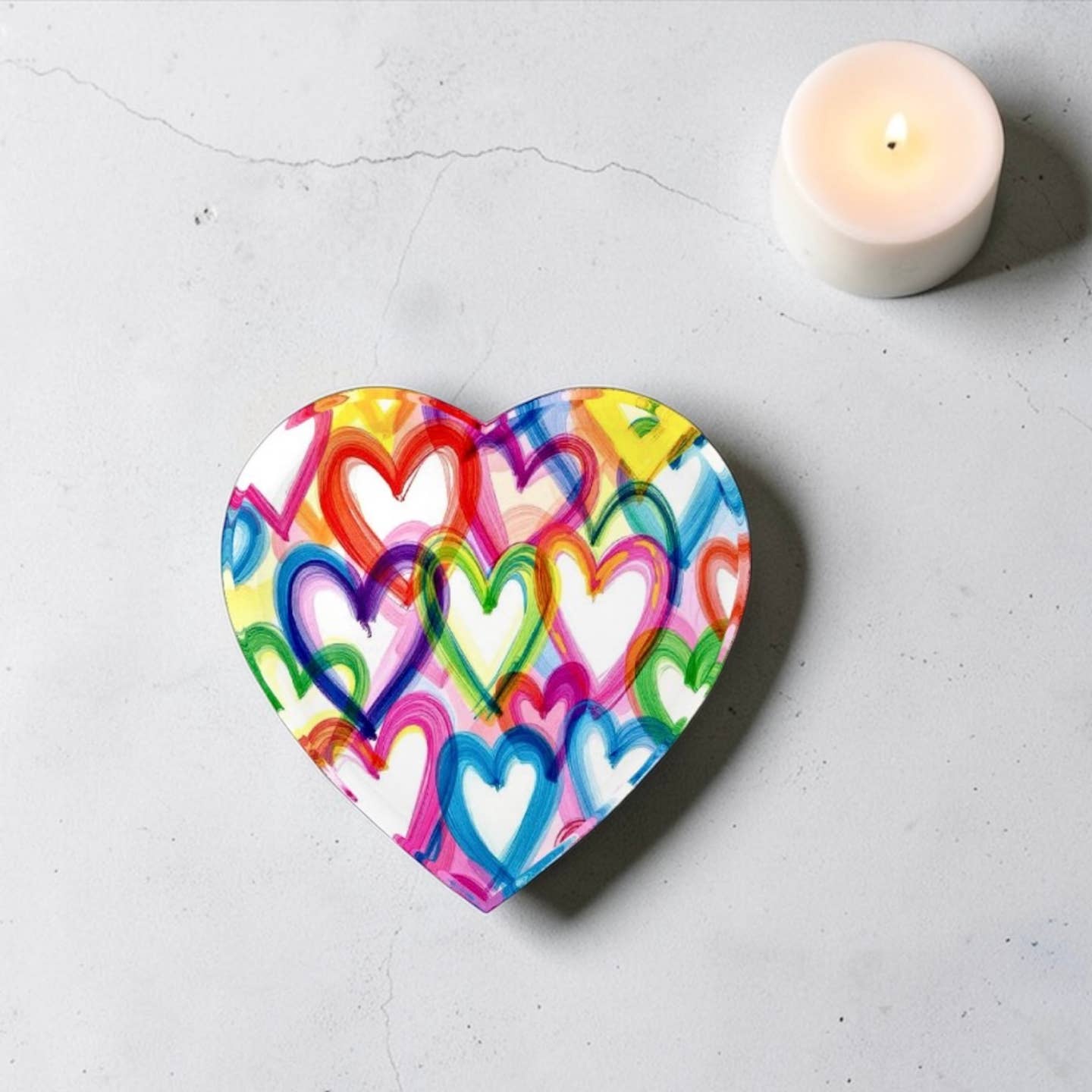 Crystal Hearts Paperweight