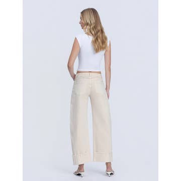 High Rise Cuffed Barrel - Cream