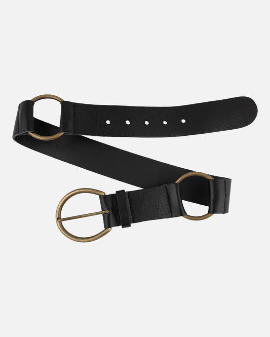 Elvi Wide Leather Belt Black