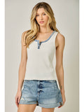 Denim Trim Henley