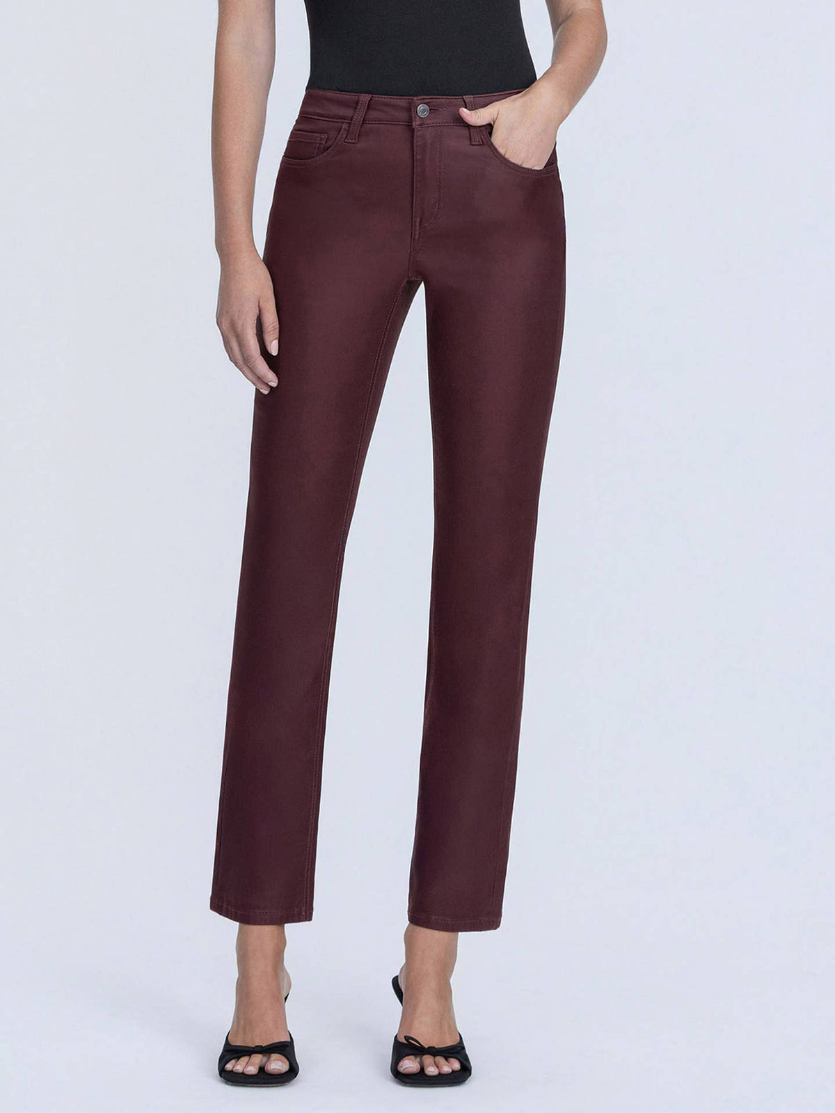 Slim Straight Wine Coated Jeans