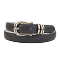 Classic Skinny Belt With 2 Tone Hardware Black