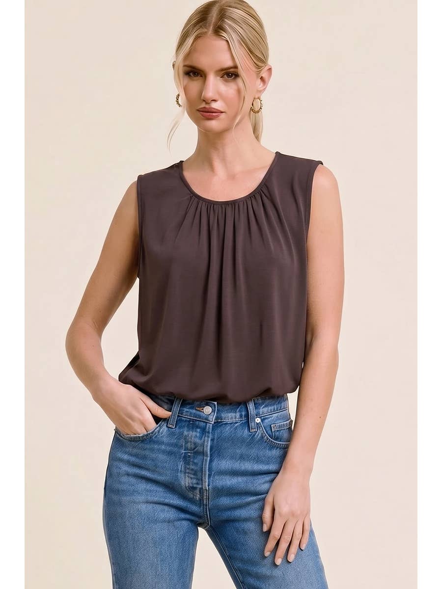 Bubble Hem Sleeveless Tank Top
