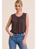 Bubble Hem Sleeveless Tank Top