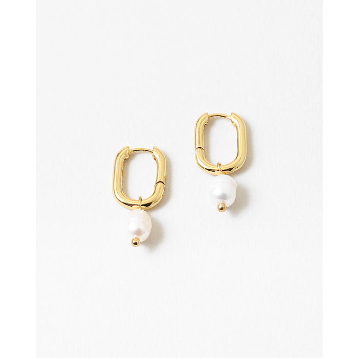 gold dipped hoop with pearl