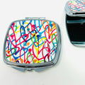 Graffiti Hearts Pocket Mirror