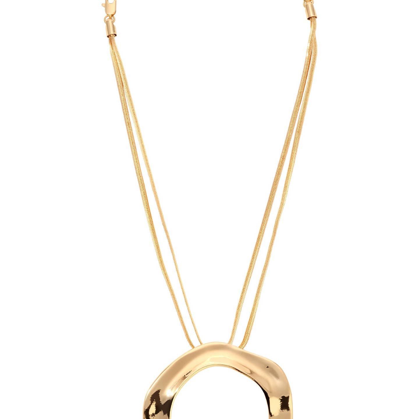 18K Gold Open Circle Statement Necklace Gold Or Silver