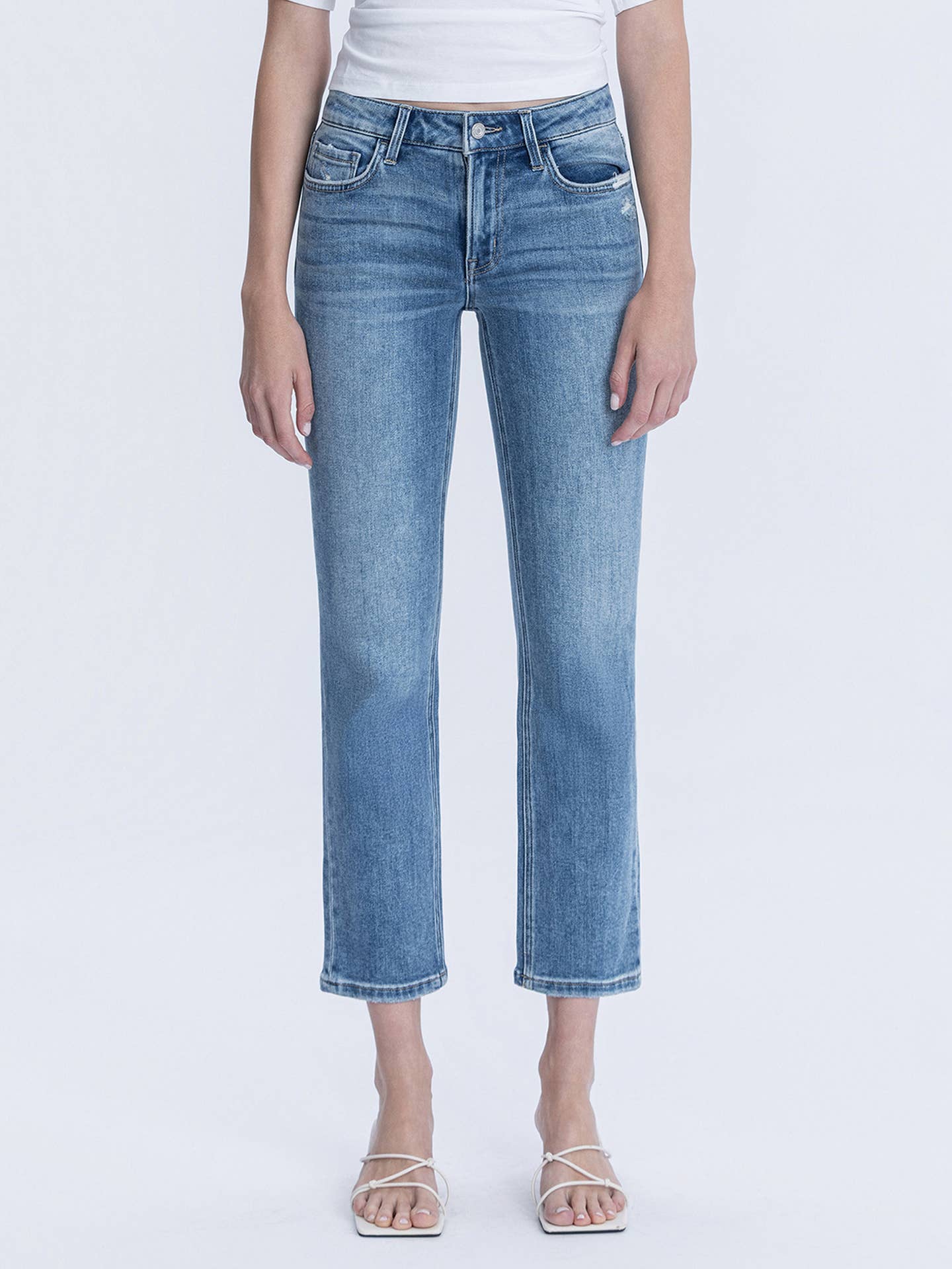 Carlene Mid Rise Ankle Slim Straight