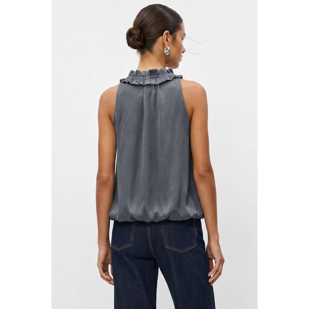 Satin Keyhole Bubble Top