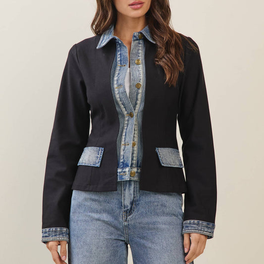 Denim Trim Blazer