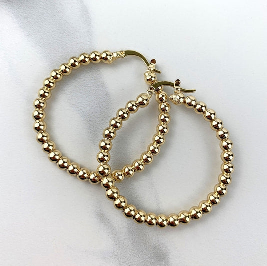 Gold Filled Beaded Hoop