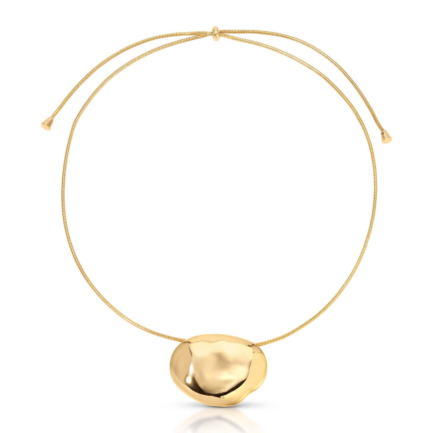 Molten Metal Pendant Necklace Gold Or Silver