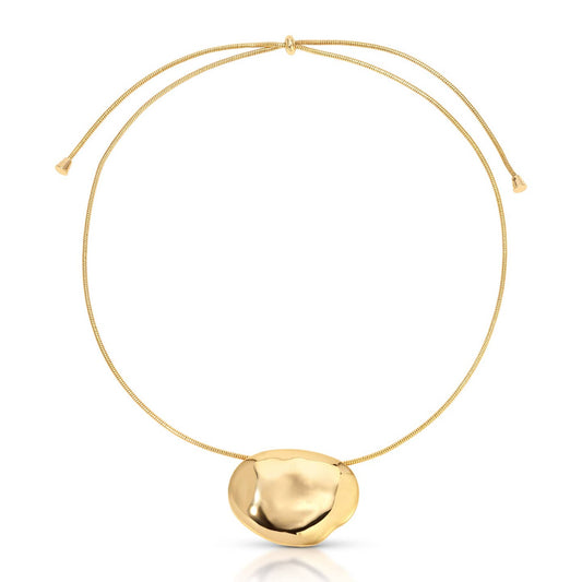 Molten Metal Pendant Necklace Gold Or Silver
