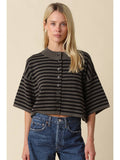Grey & Blue Striped Cardi