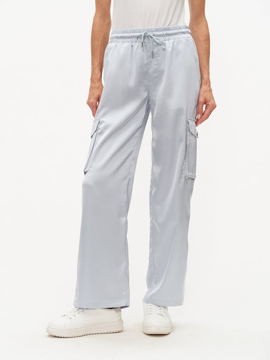 Elsa Satin Pant Frosted Blue