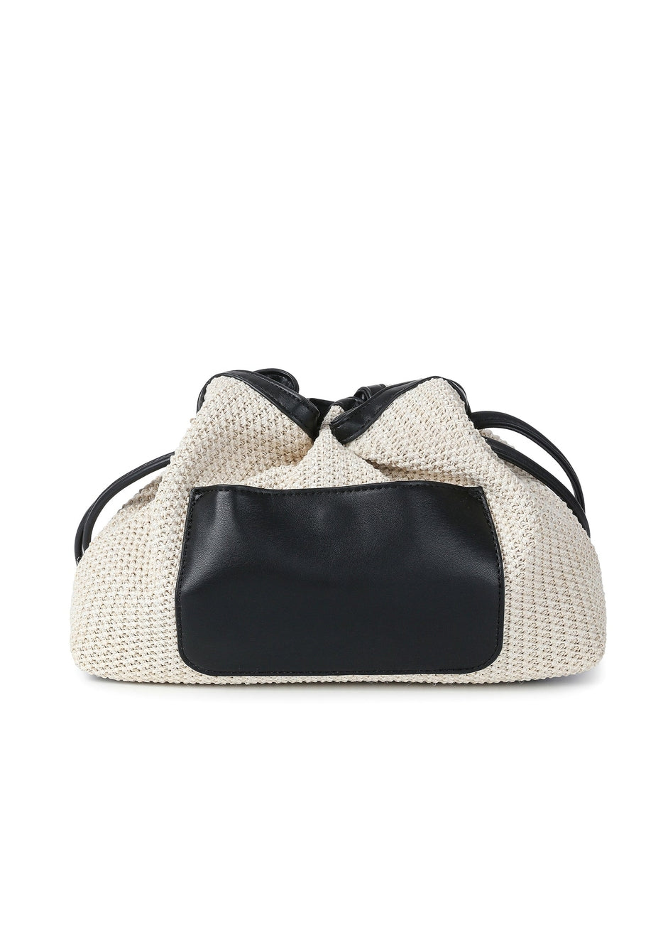 Cinched Raffia Clutch