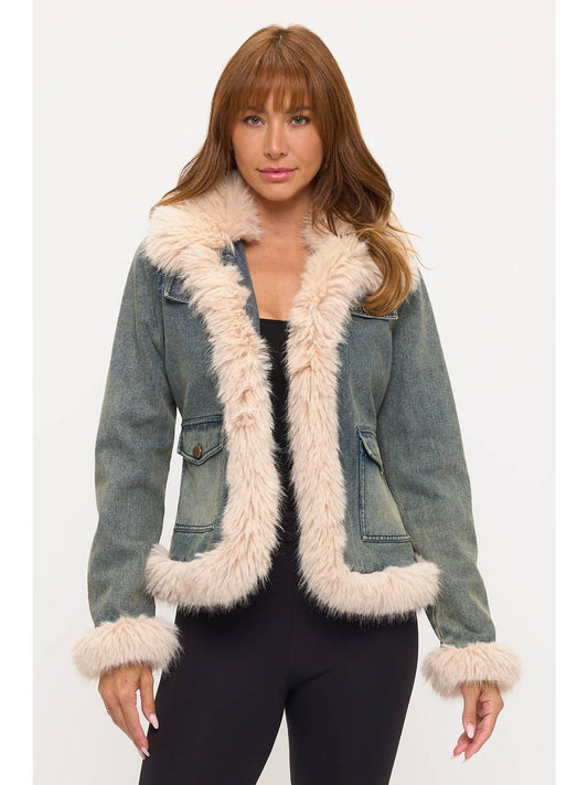 Denim & Fur Coat