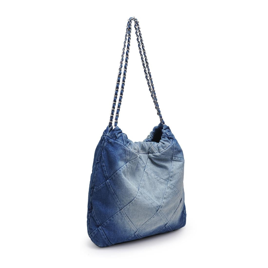 Maisie Quilted Denim Hobo Bag