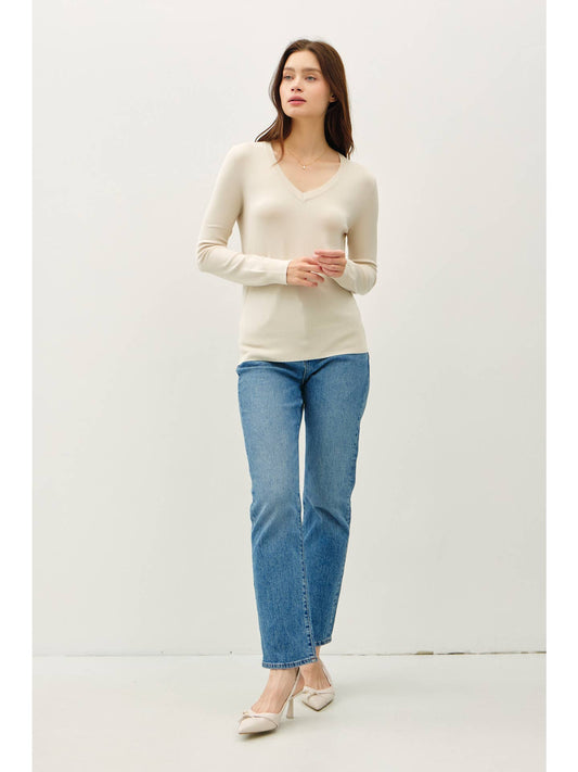 The Classic V-Neck Ecru