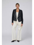 Mixed Media Faux Leather Jacket
