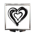Black White Heart Pocket Mirror