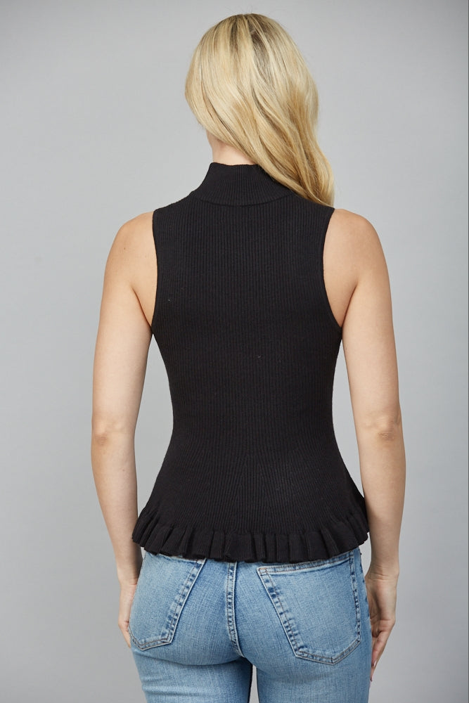 Mock Neck Peplum Top