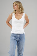 LNA Slim Ribbed Tank White