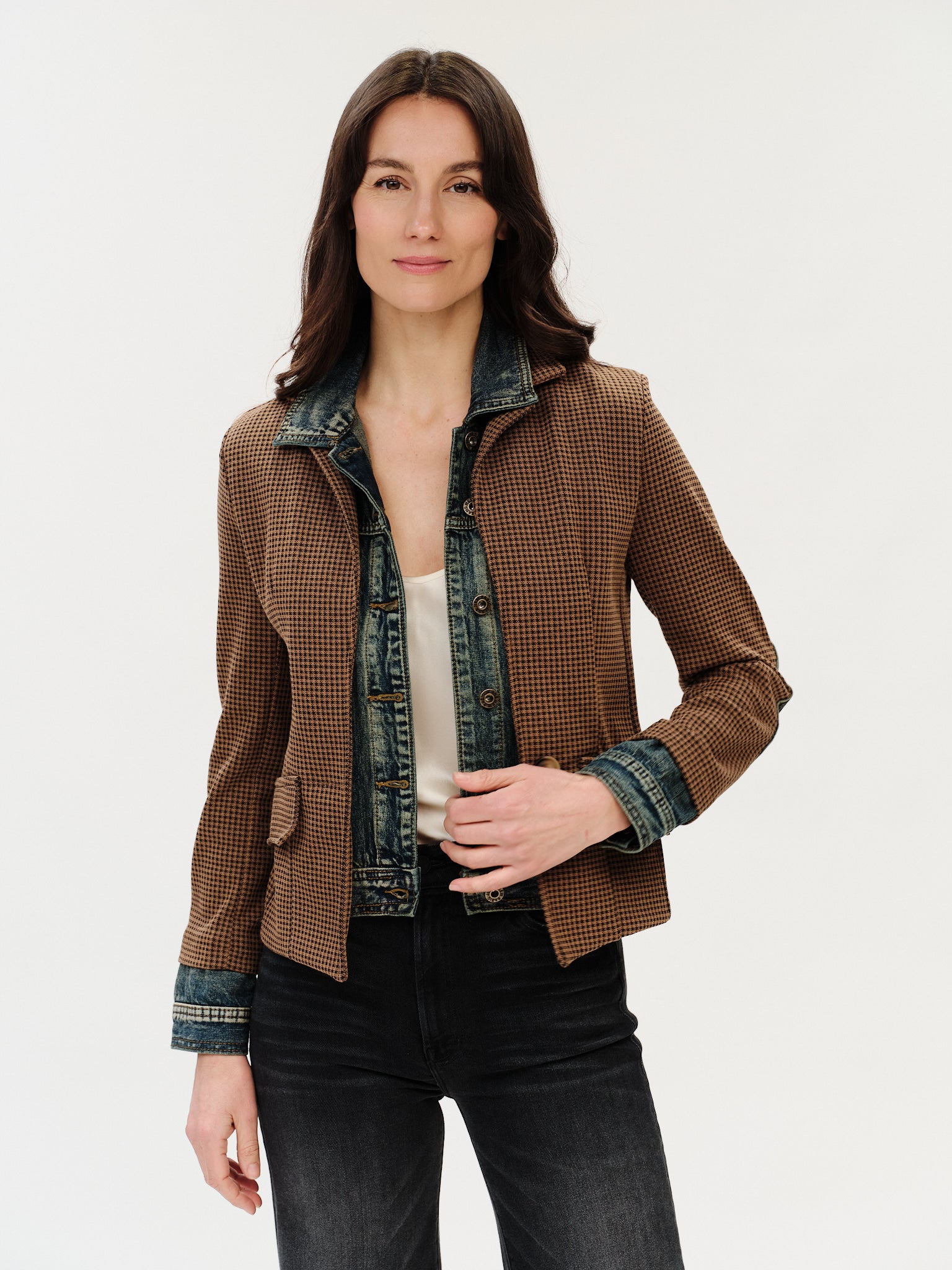 Clarissa Blazer Brown Bedford Check