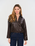 Valeria Faux Leather Bubble Jacket