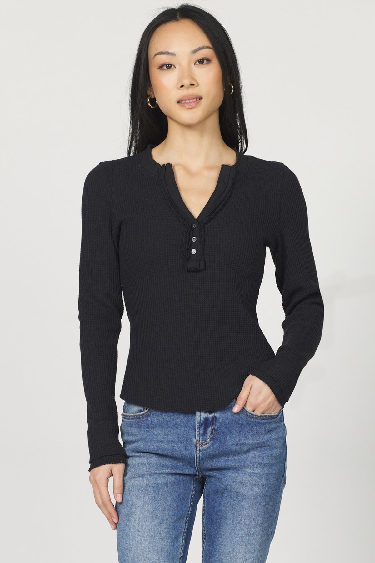 Luna Top Washed Black