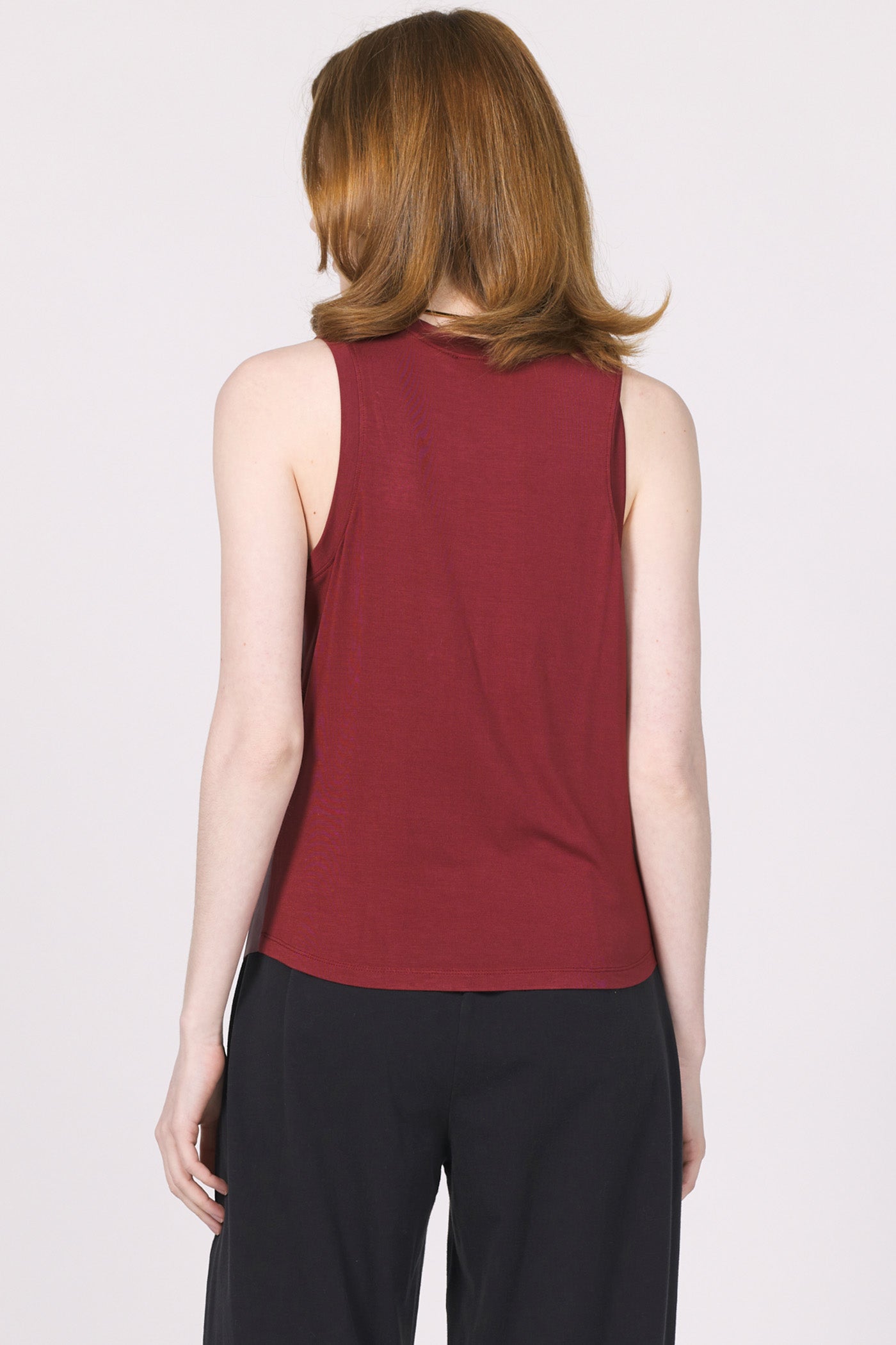 Carmela Vegan Leather Tank Bordeaux