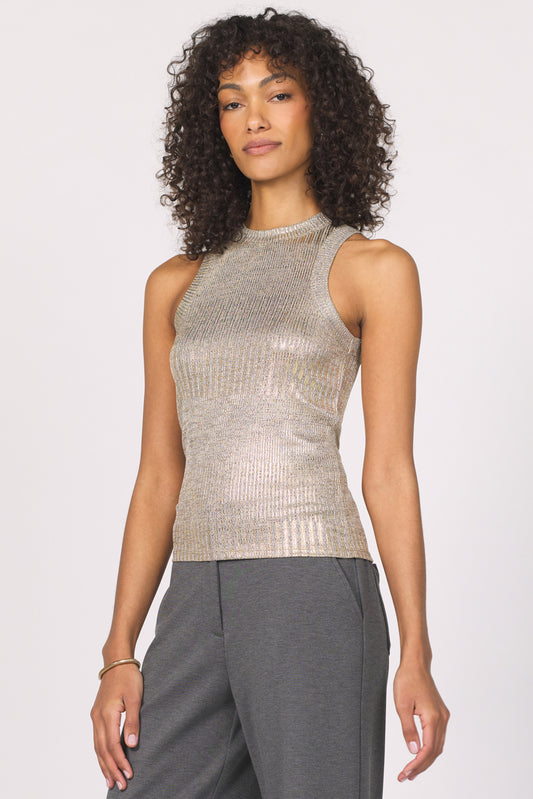 Pamela Silver Foil Top