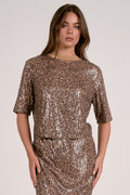 Cheetah Print Sequins Top