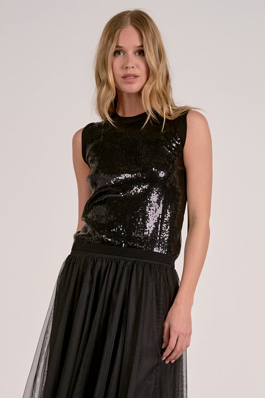 Sequin Sleeveless Top