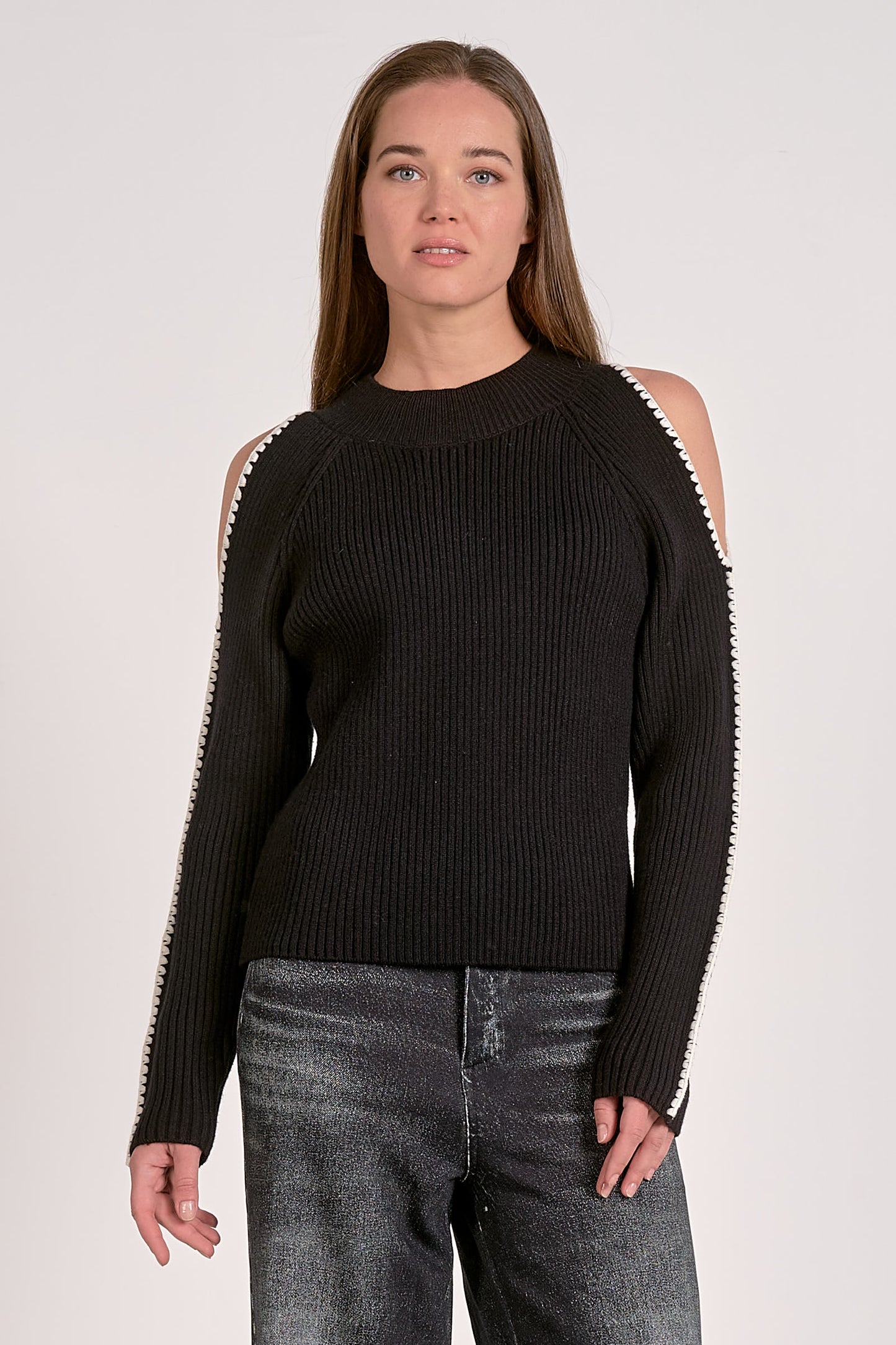 Black Coldshoulder Sweater
