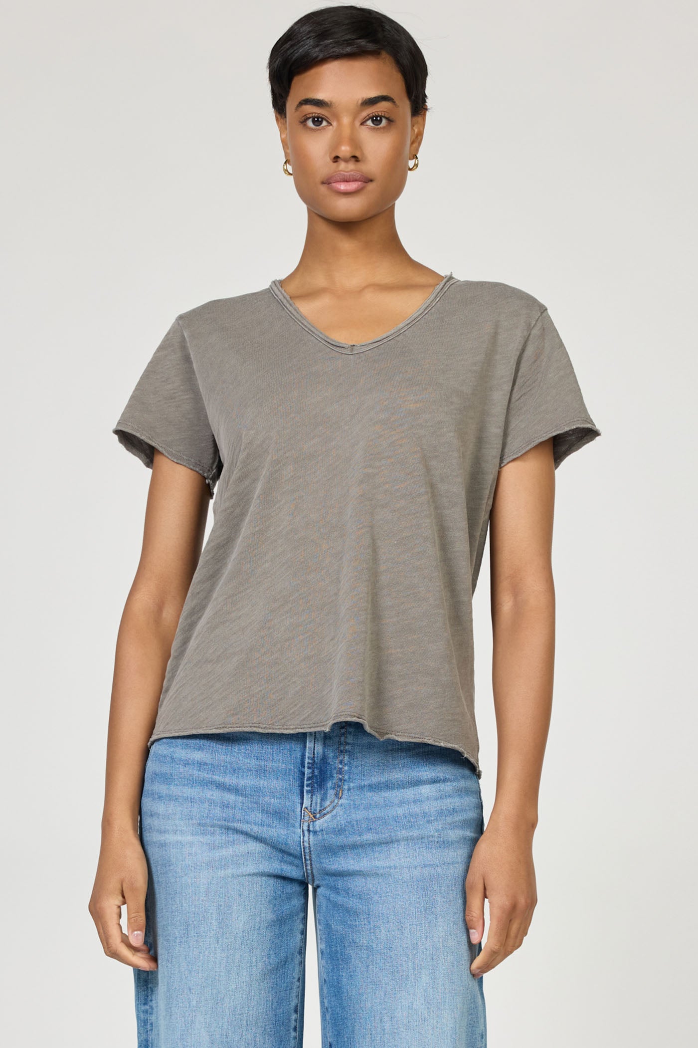 Vanya Slub Tee Dark Gull Grey