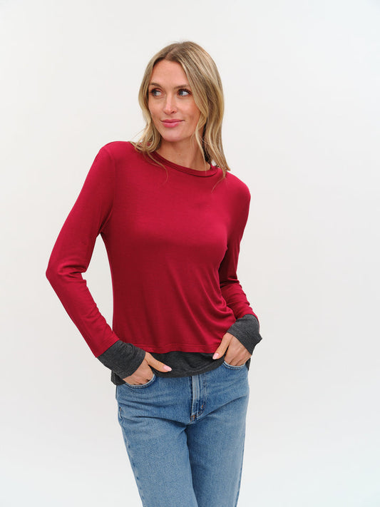 Izzy Layered Top Burgundy