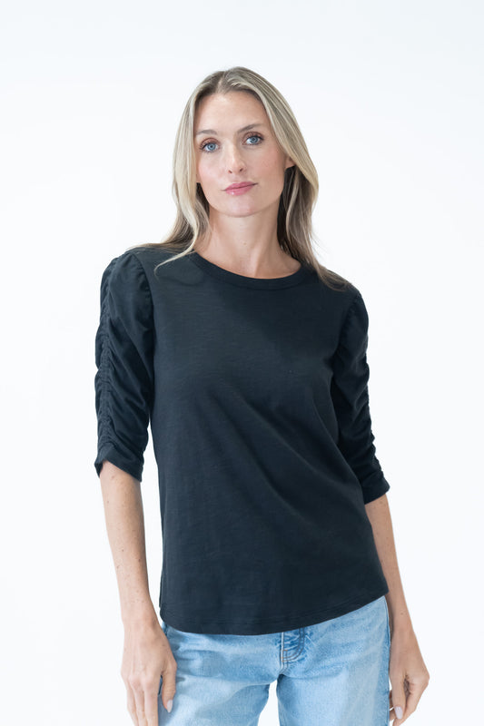 Maria Ruched Sleeve Tee