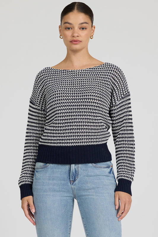 Wanda Black Iris Striped Sweater