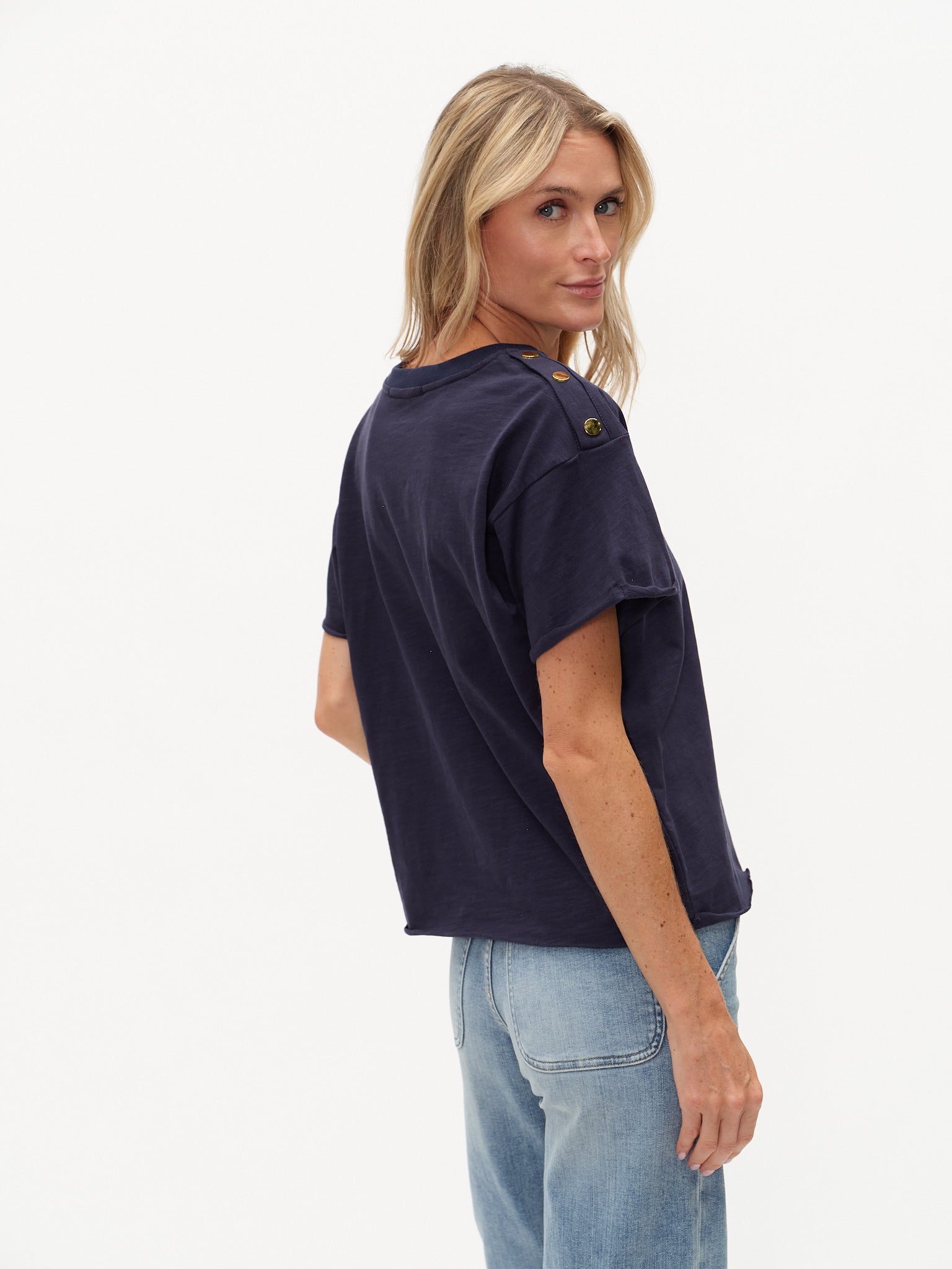 Erin Shoulder Button Tee