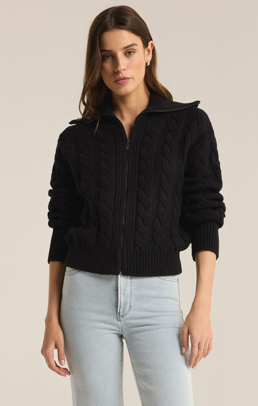 Hemingway Cable Cardigan Black