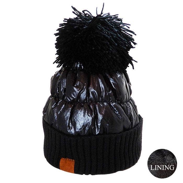 Winter Cozy Puffer Pom Pom Hat
