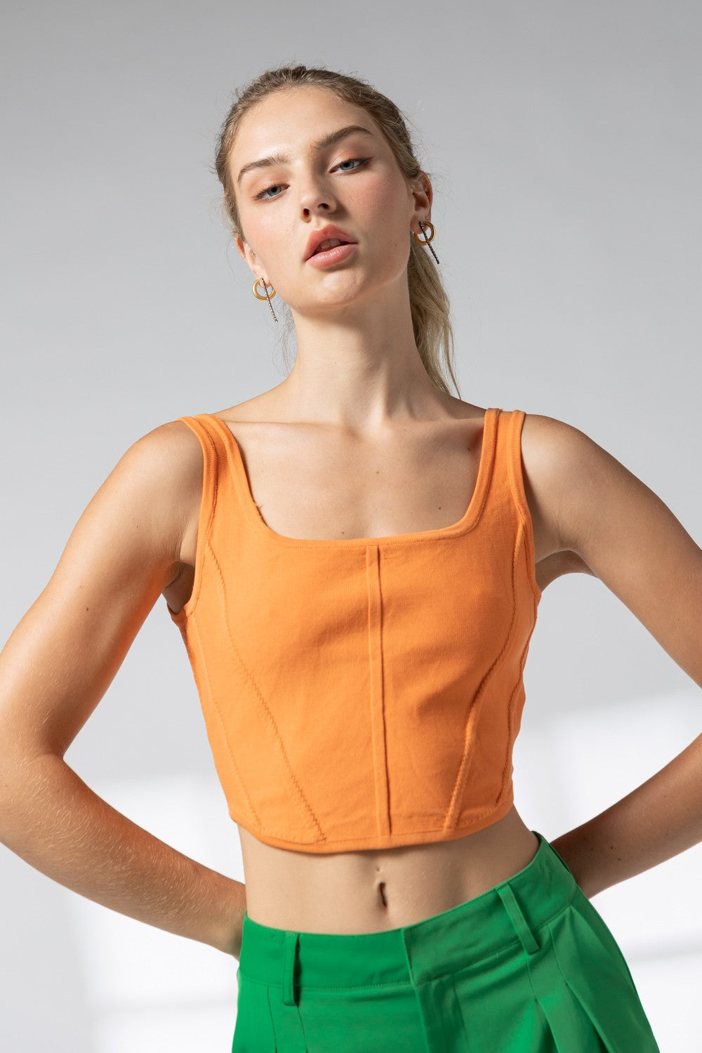 Kayla Knit Crop Top Orange
